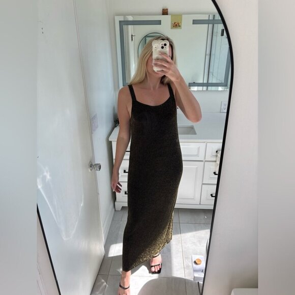 FMX&CO 90s Vintage Gold Glitter Mesh Dress - Picture 12 of 13